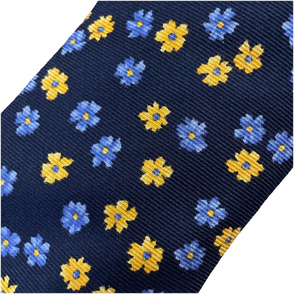 FACONNABLE MENS BLUE FLORAL‎ 100% SILK CLASSIC NECK TIE WIDTH: 3 3/4" - Picture 4 of 4